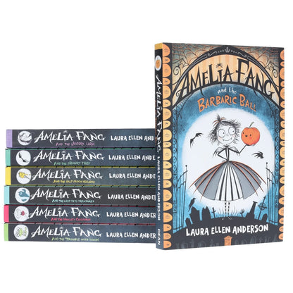 Amelia Fang Series 7 Books Collection Set by Laura Ellen Anderson (Naughty Caticorns, Trouble with Toads, Lost Yeti Treasures, Half-Moon Holiday, Memory Thief, Unicorn Lords, Barbaric Ball)