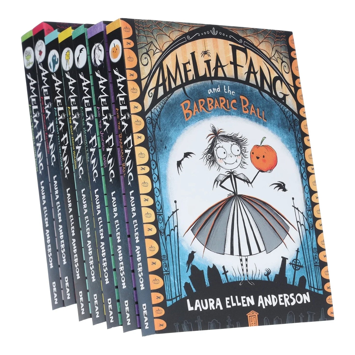 Amelia Fang Series 7 Books Collection Set by Laura Ellen Anderson (Naughty Caticorns, Trouble with Toads, Lost Yeti Treasures, Half-Moon Holiday, Memory Thief, Unicorn Lords, Barbaric Ball)