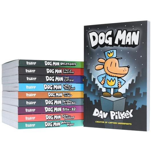 Dog Man Series 10 Books Collection Set by Dav Pilkey Mothering Heights, Grime and Punishment, Fetch-22, For Whom the Ball Rolls, Brawl of The Wild